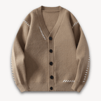 Men's Knitted Cardigan Sweater - Button-Up, Soft Wool Blend, Casual Winter Wear